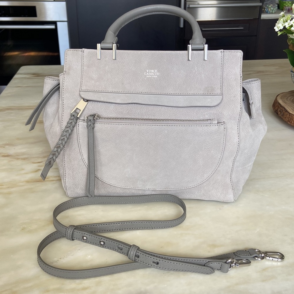 Vince Camuto Ayla Leather Purse in Cloud grey- multi pocket, brand new condition